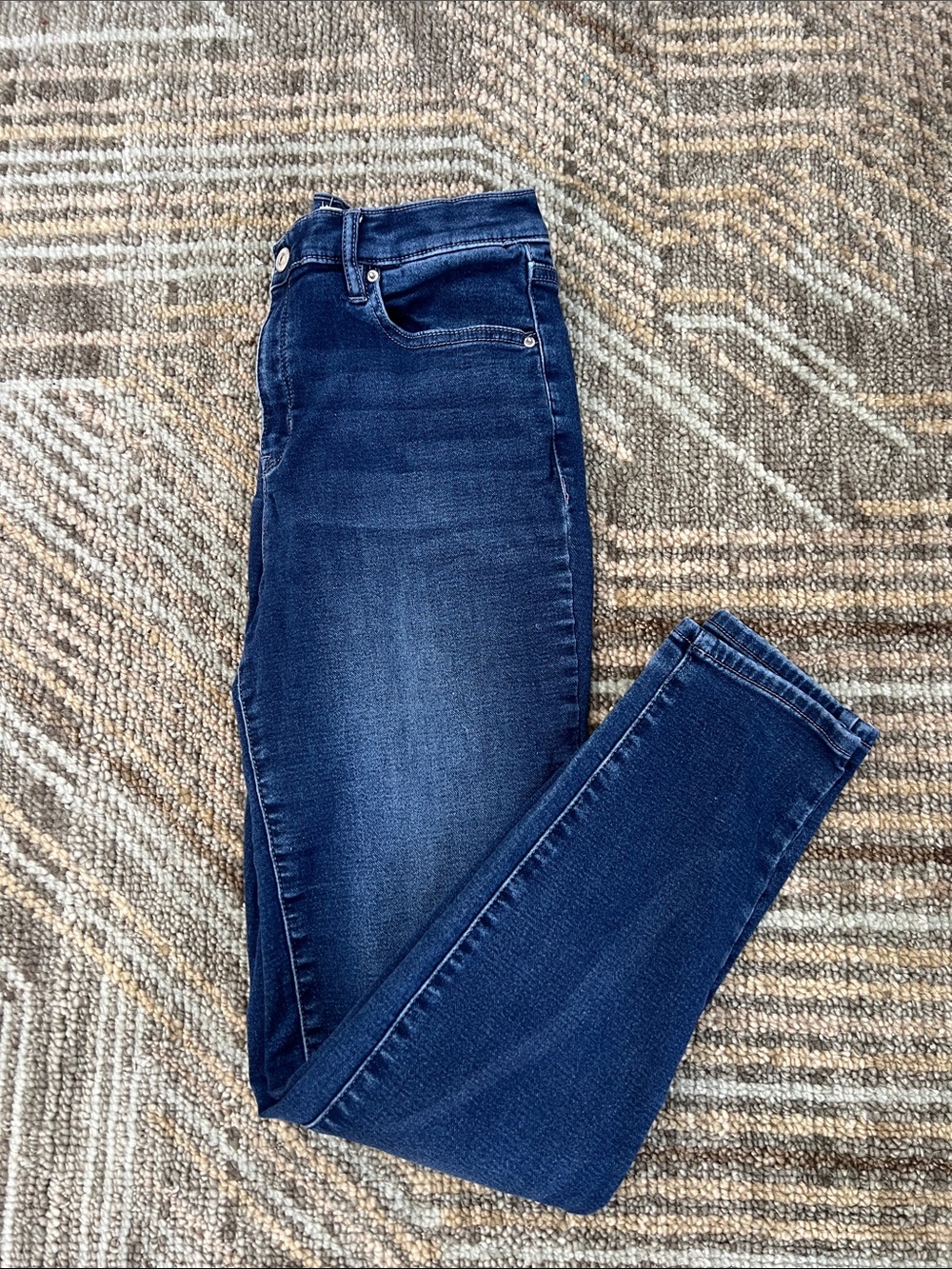 Slim High-Rise Skinny Jeans in Deep Blue
